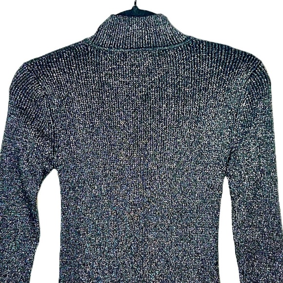 NWT Revolve Steve Madden Nadina Metallic LS Sweater Dress in Black & Silver, S - Picture 8 of 15